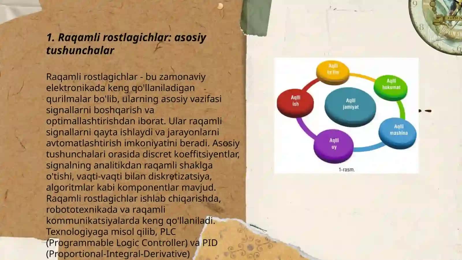 Raqamli rostlagichlarning boshqarish algoritmlari 3