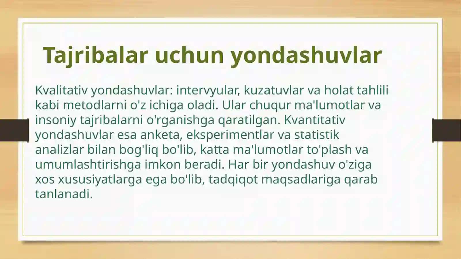 Kuzatish va tajribalar tashkil etish usullarini o'rganish 3