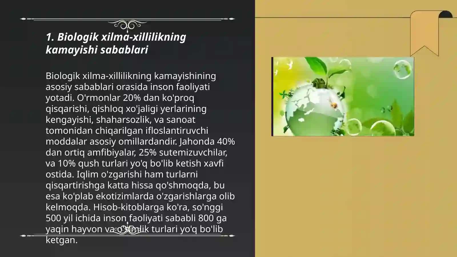 Biologik xilma-xillilikni saqlash muommolari 3