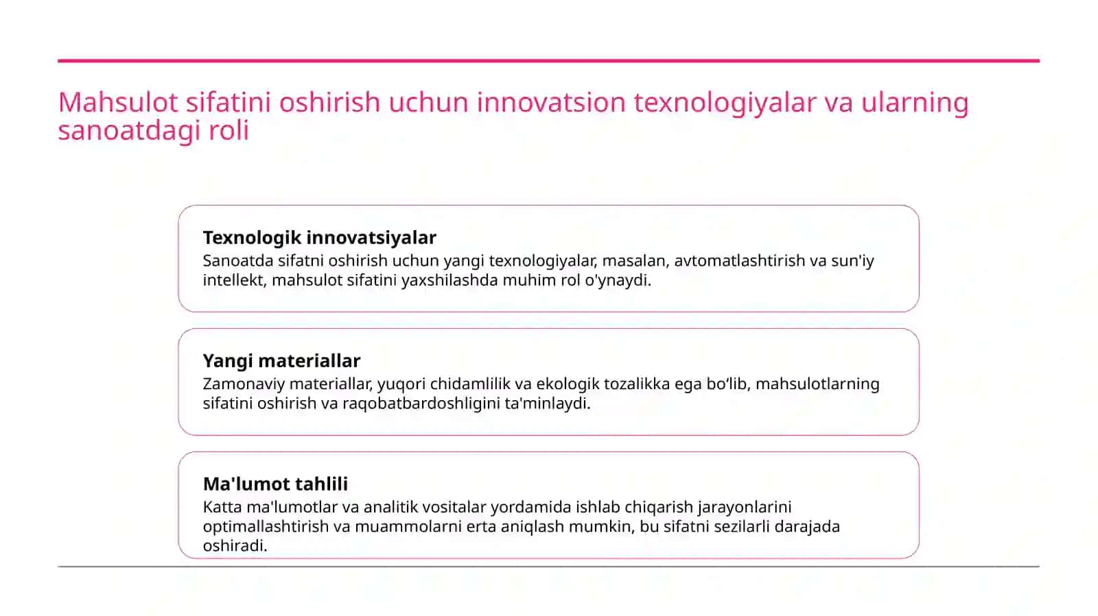 Sanoatda mahsulotlar sifatini oshirish va uning iqtisodiy natijalari 3