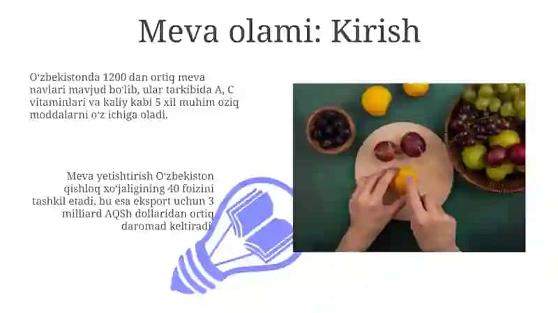 Mevalar bilan tanishish 3