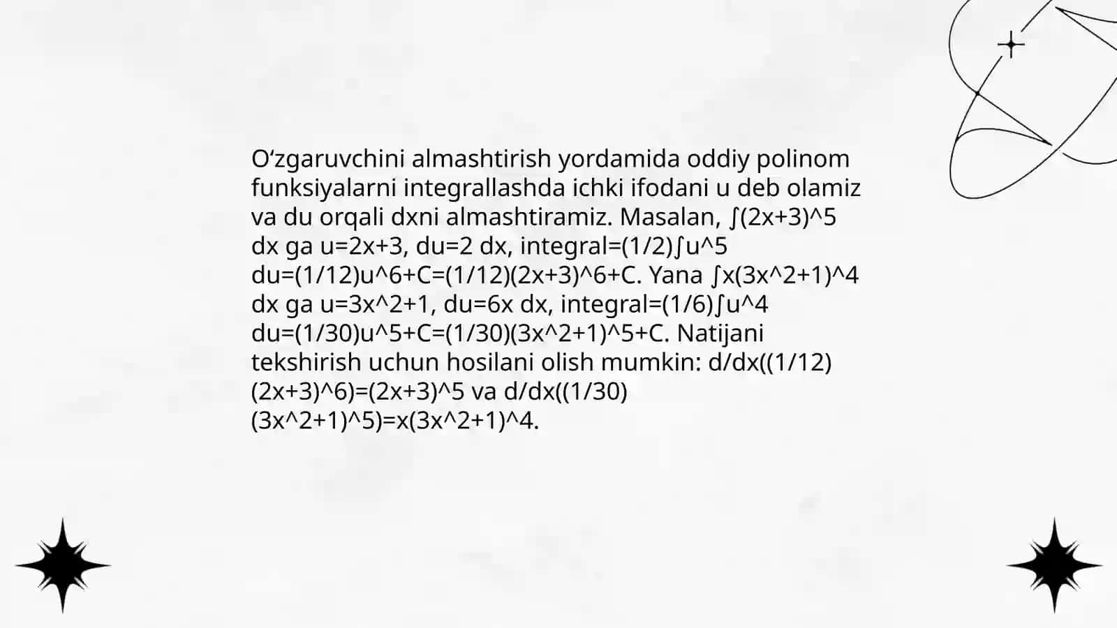 Aniqmas integralni hisoblashga oid misollar 3