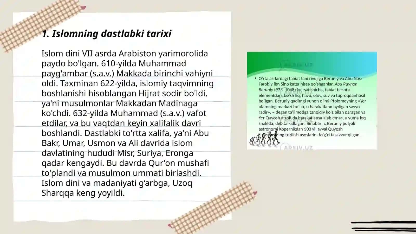 Islom oqimlari va yoʻnalishi paydo bòlish sabablari 3
