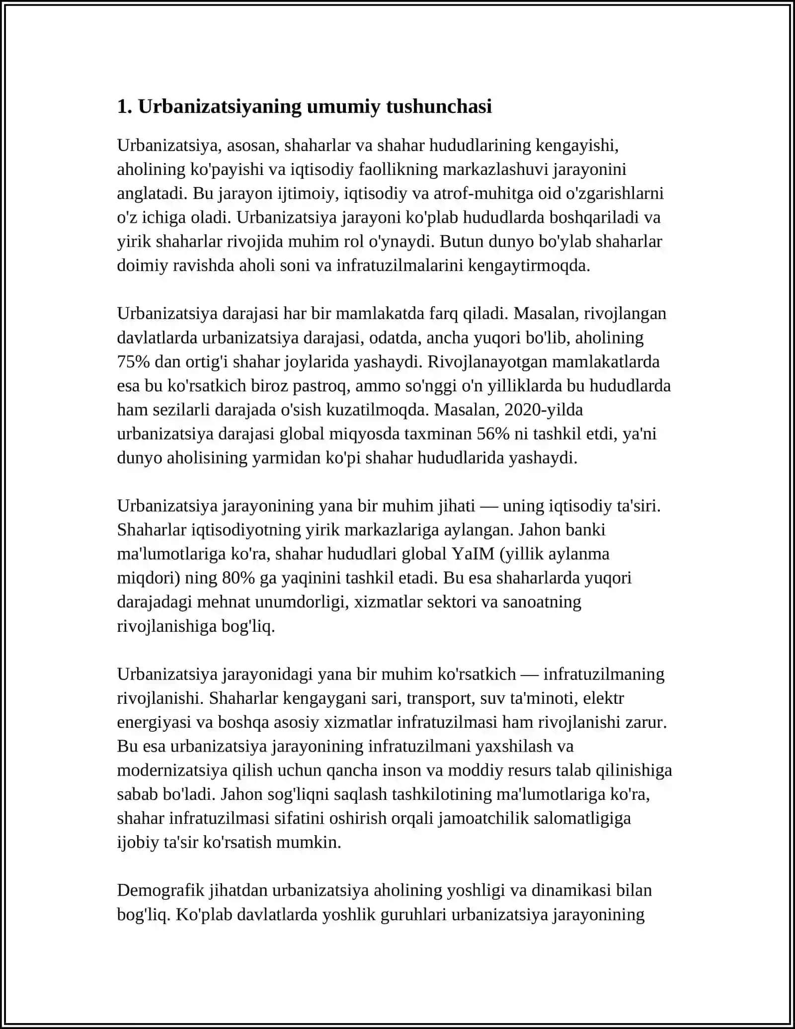 JAHON URBANIZATSIYASI VA UNING MINTAQAVIY XUSUSIYATLARI 3