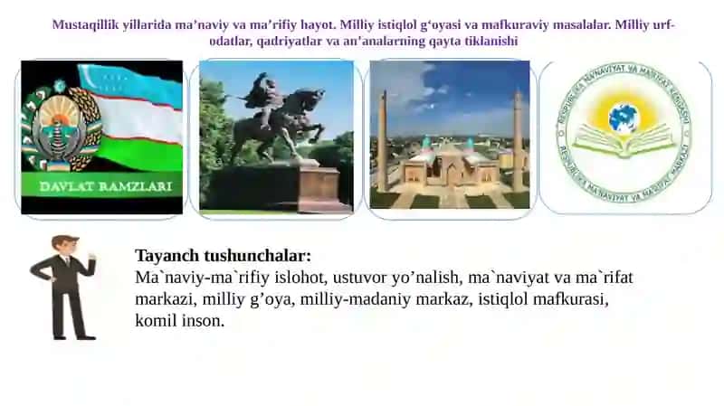 Mustaqillik yillarida O‘zbekistondagi ma’naviy va madaniy hayoti 3