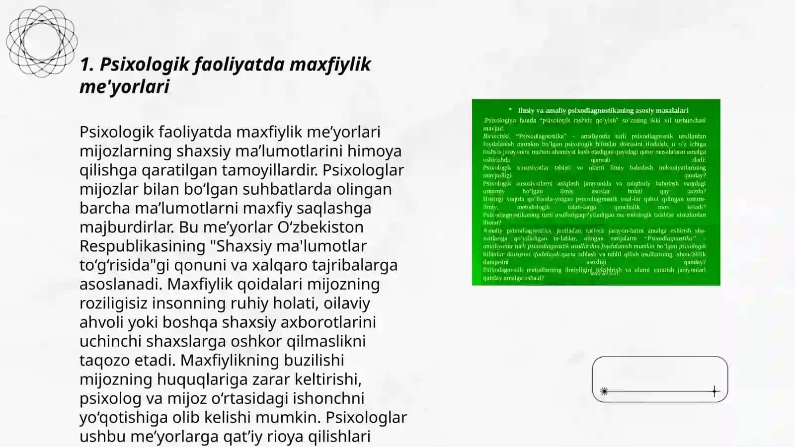 PSIXIK FAOLIYATINI NAZORAT QILUVCHI AXLOQIY MEYORLAR VA ETIK TAMOILLAR 3