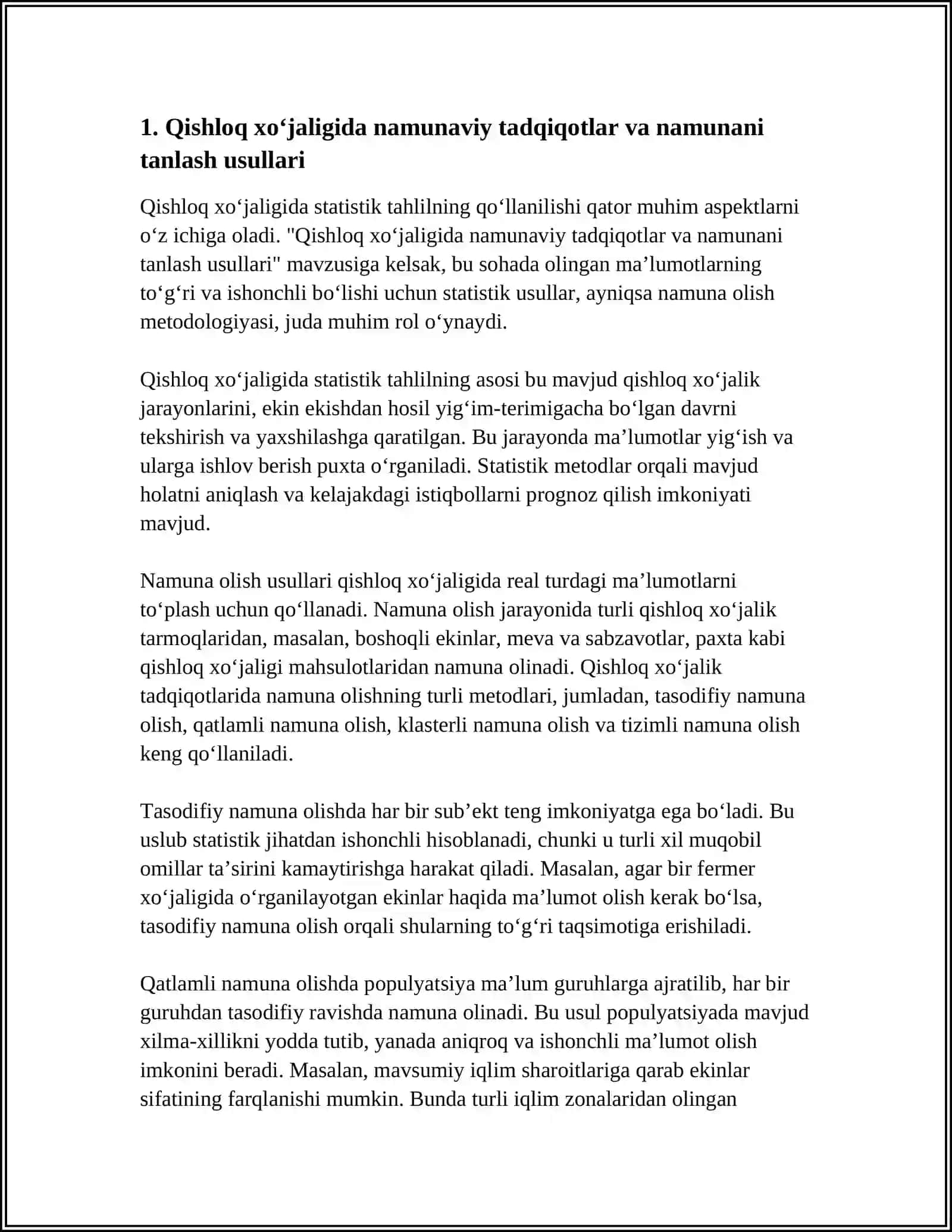 QISHLOQ XO’JALIGIDA STATISTIK TAHLILNING QO’LLANILISHI 3
