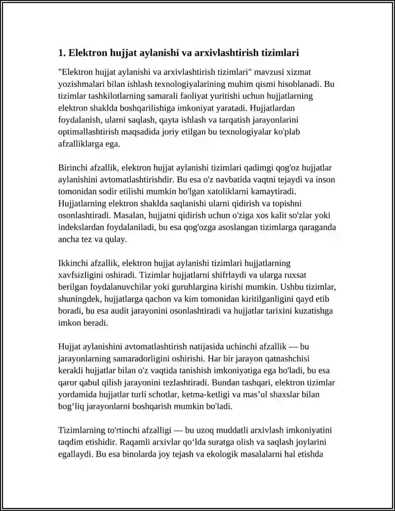 Elektron hujjat aylanishi va arxivlashtirish tizimlari 3