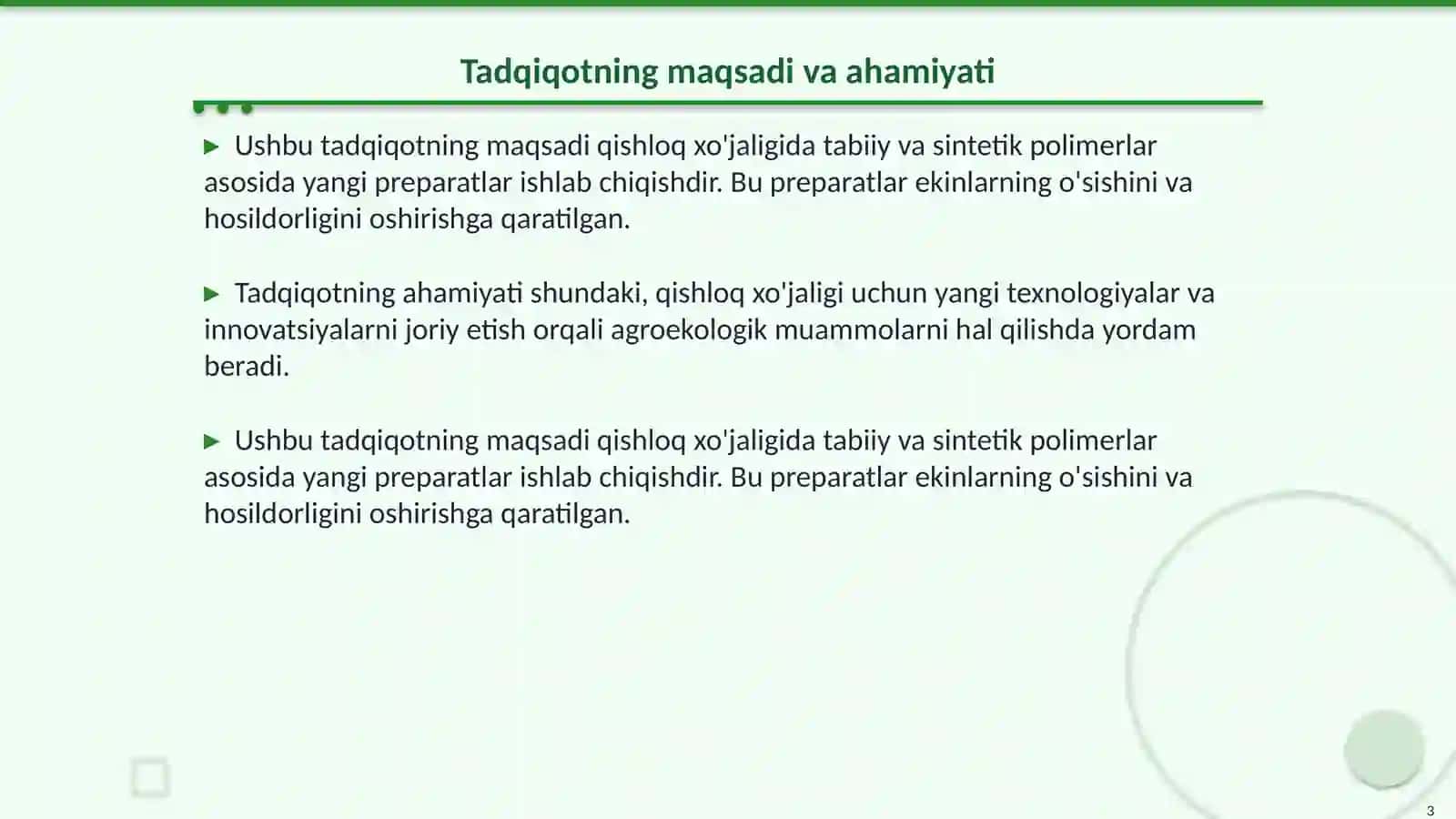 Tabiiy va sintetik polimerlar asosida qishloq xo‘jаligi uchun muhim yangi prеpаrаtlаr 3