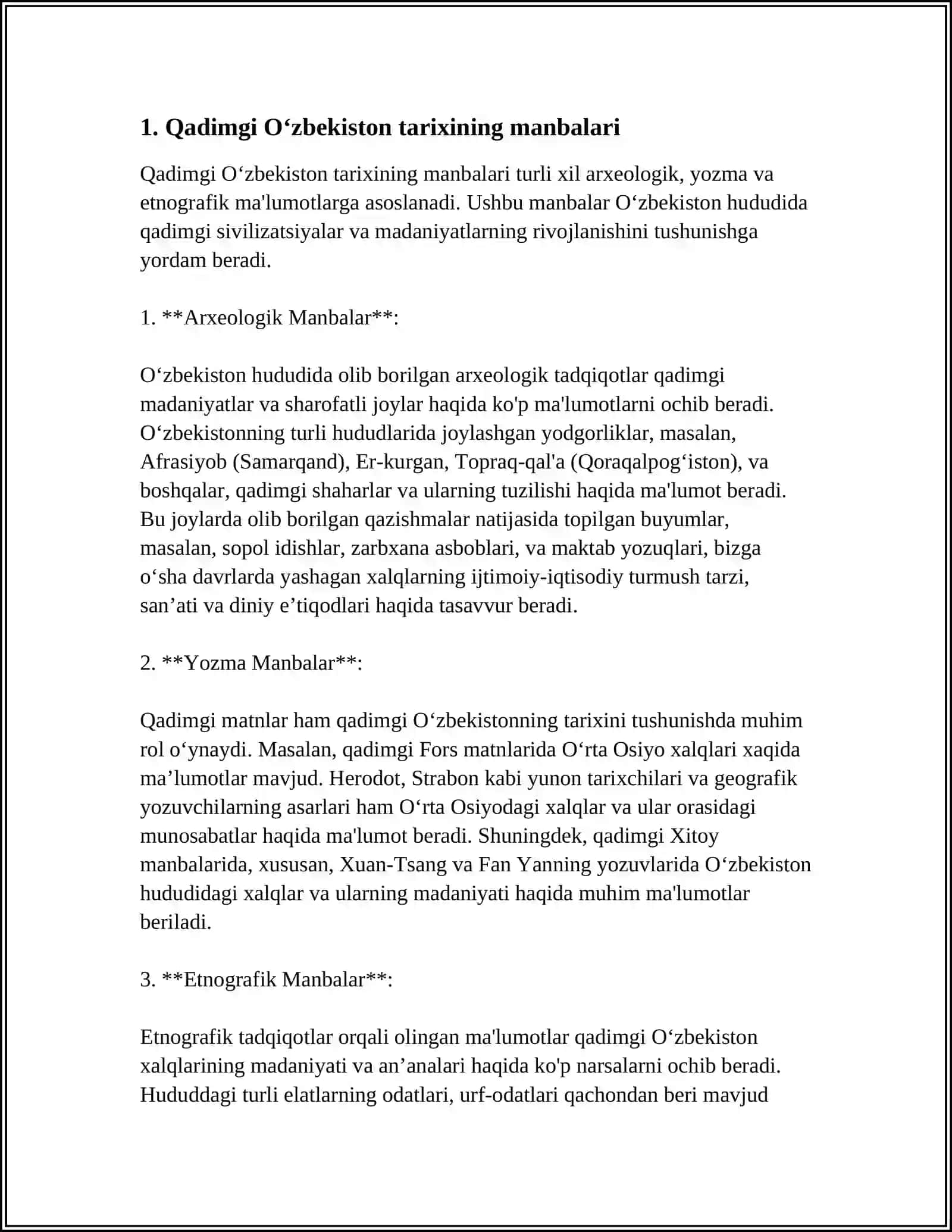 OʼZBEKISTONNING QADIMGI DAVR TARIXI TARIXSHUNOSLIGI 3