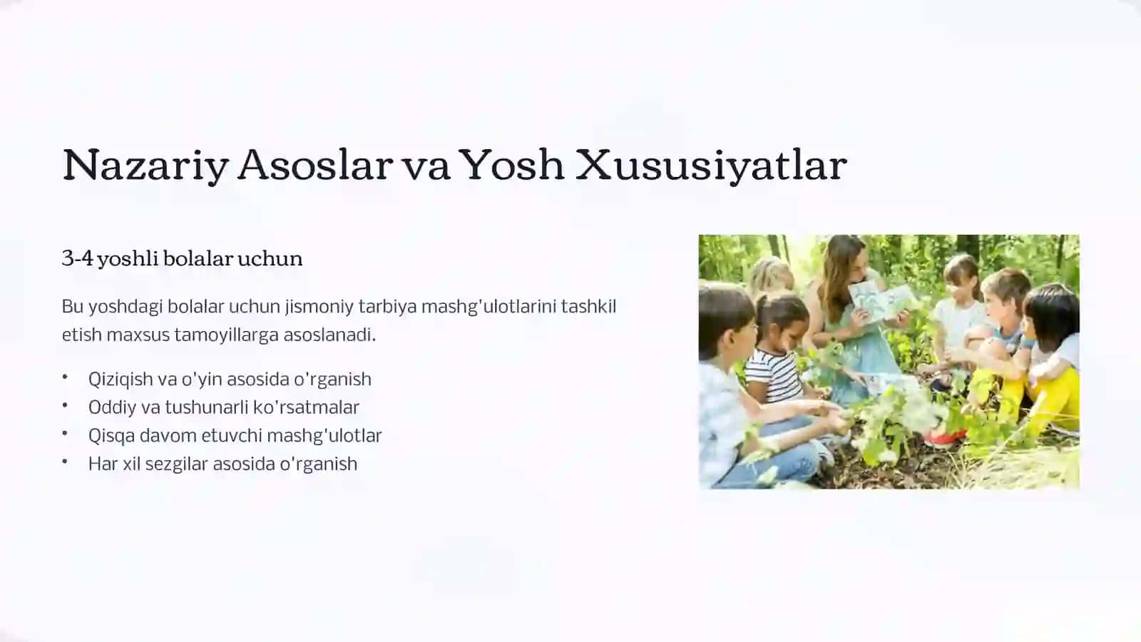 Kichik Guruhda Tabiatga Oid O'yinlar: Mashg'ulot Ishlanmalarini Tuzish 3