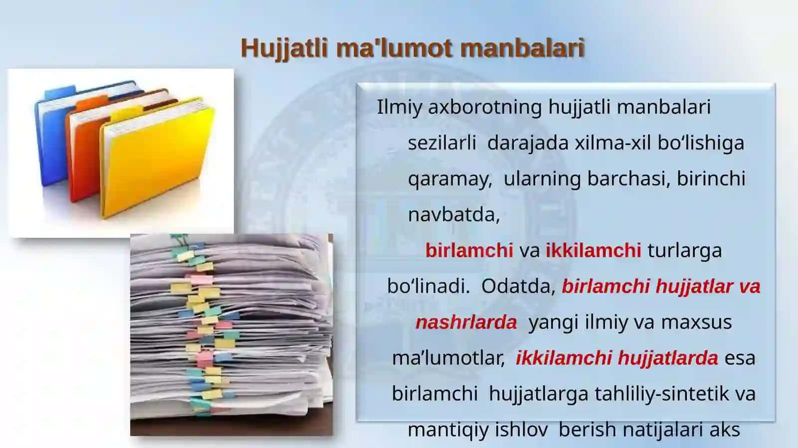 ILMIY TADQIQOT UCHUN AXBOROTLARNI  QIDIRISHNING ASOSIY METODLARI 3