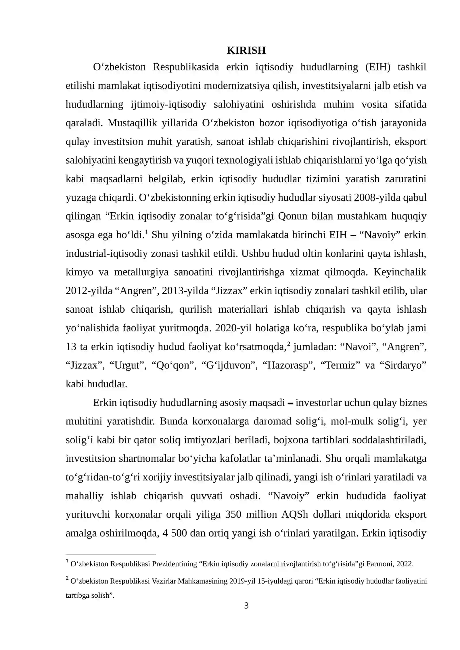 Ôzbekistonda erkin iqtisodiy hududlarning yaratilishi 3