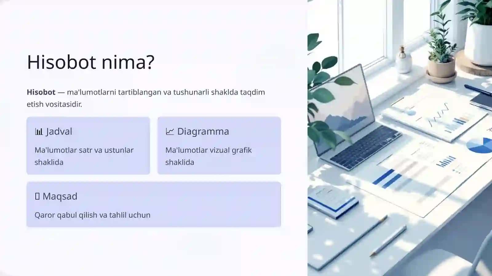 Hisobotlar. Ma'lumotlarni eksport qilish 3