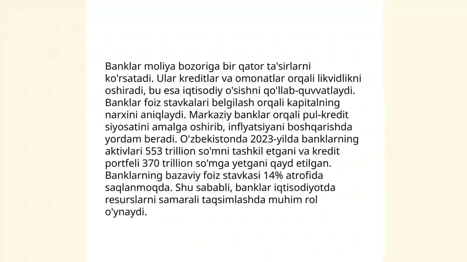 Banklarning moliya bozoriga ta'siri 3