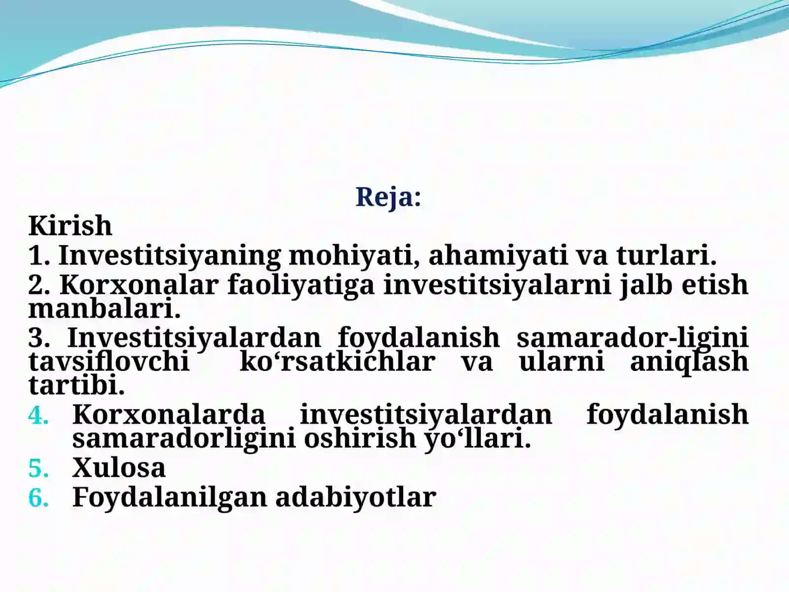Korxonaning investitsion faoliyati va investitsiyalarning iqtisodiy samaradorligi 3