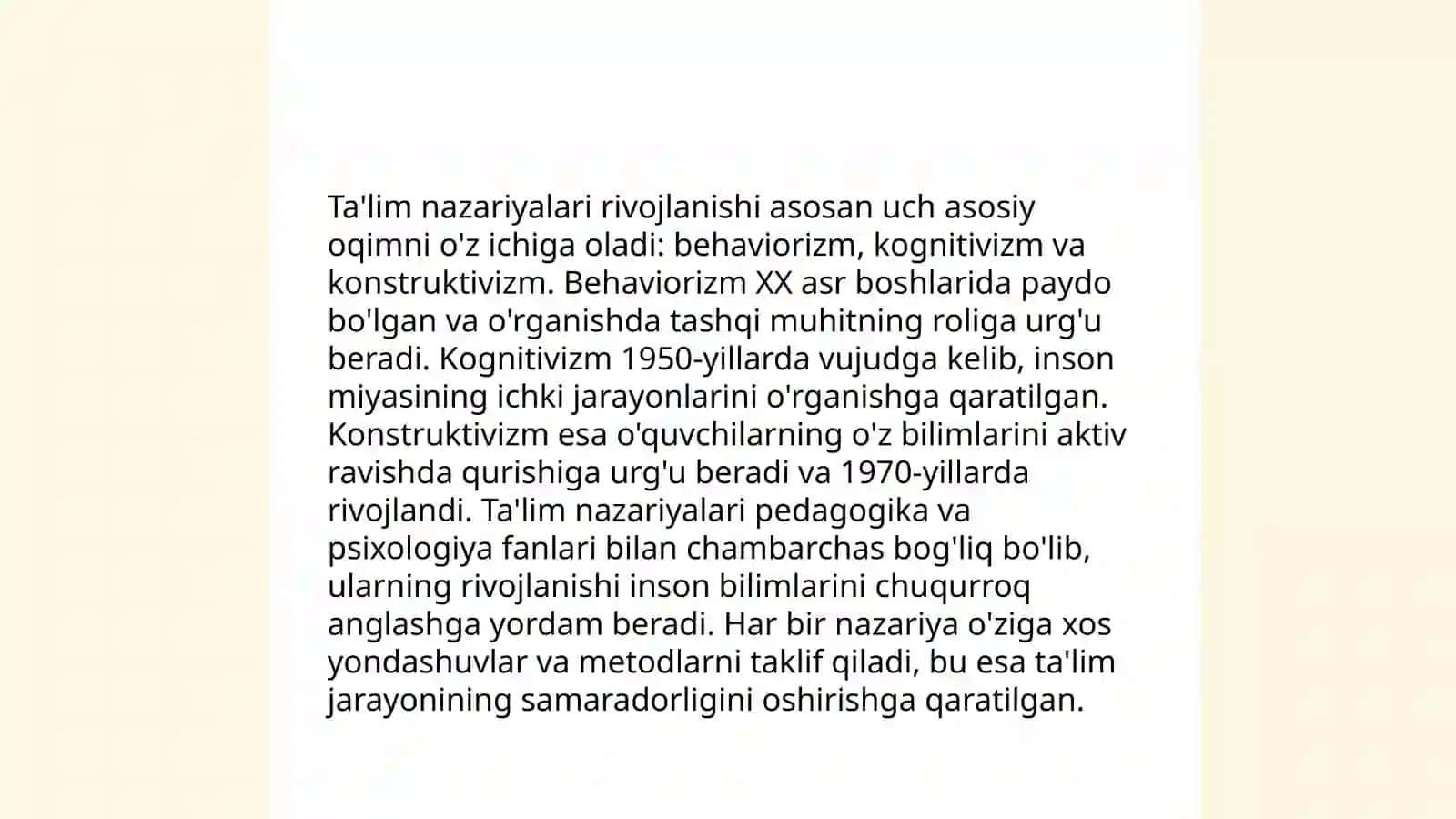 Didaktika ta'lim nazariyasi sifatida.Ta'lim paradigmalari 3