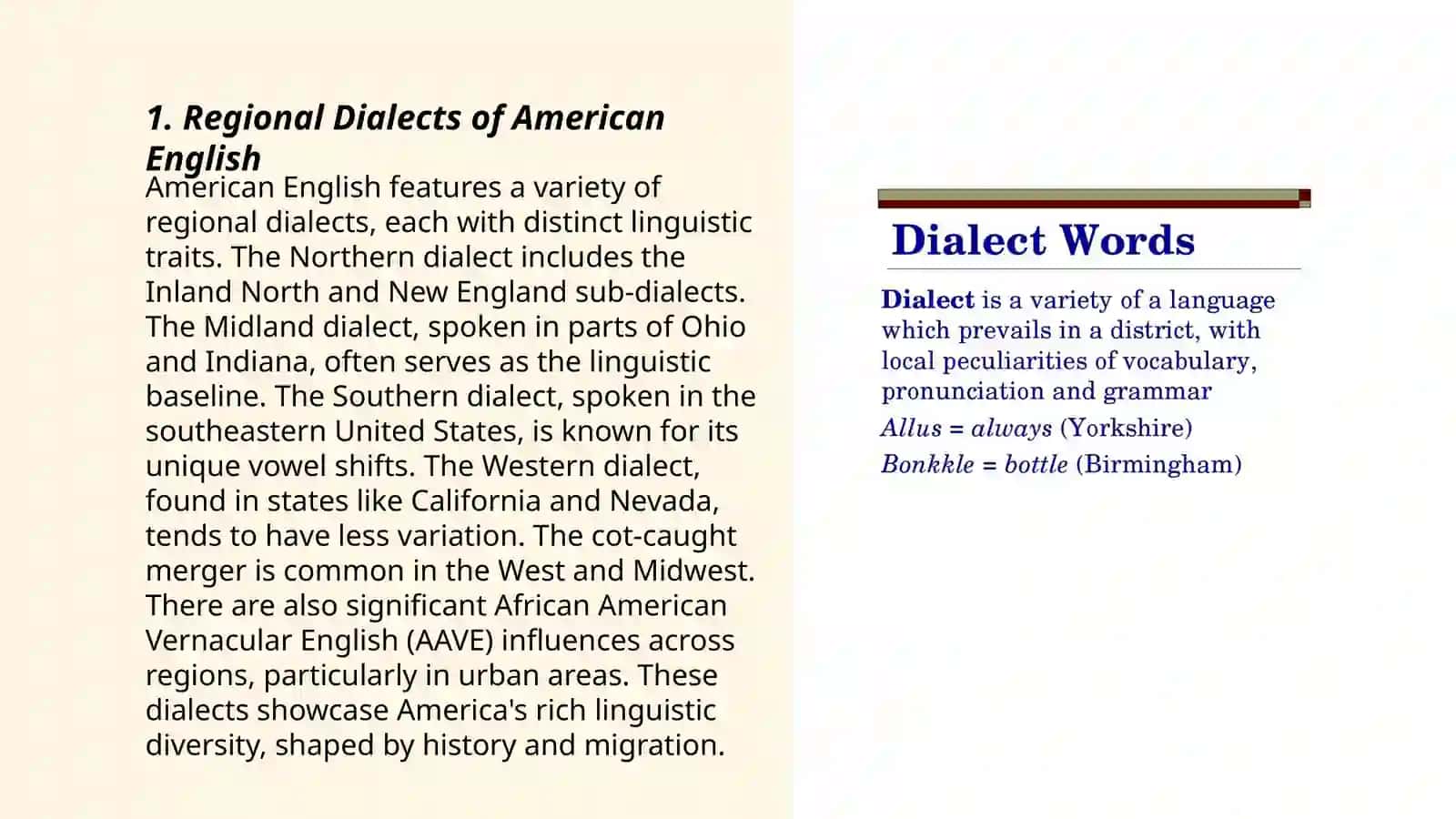Variants and dialect of the English language 3
