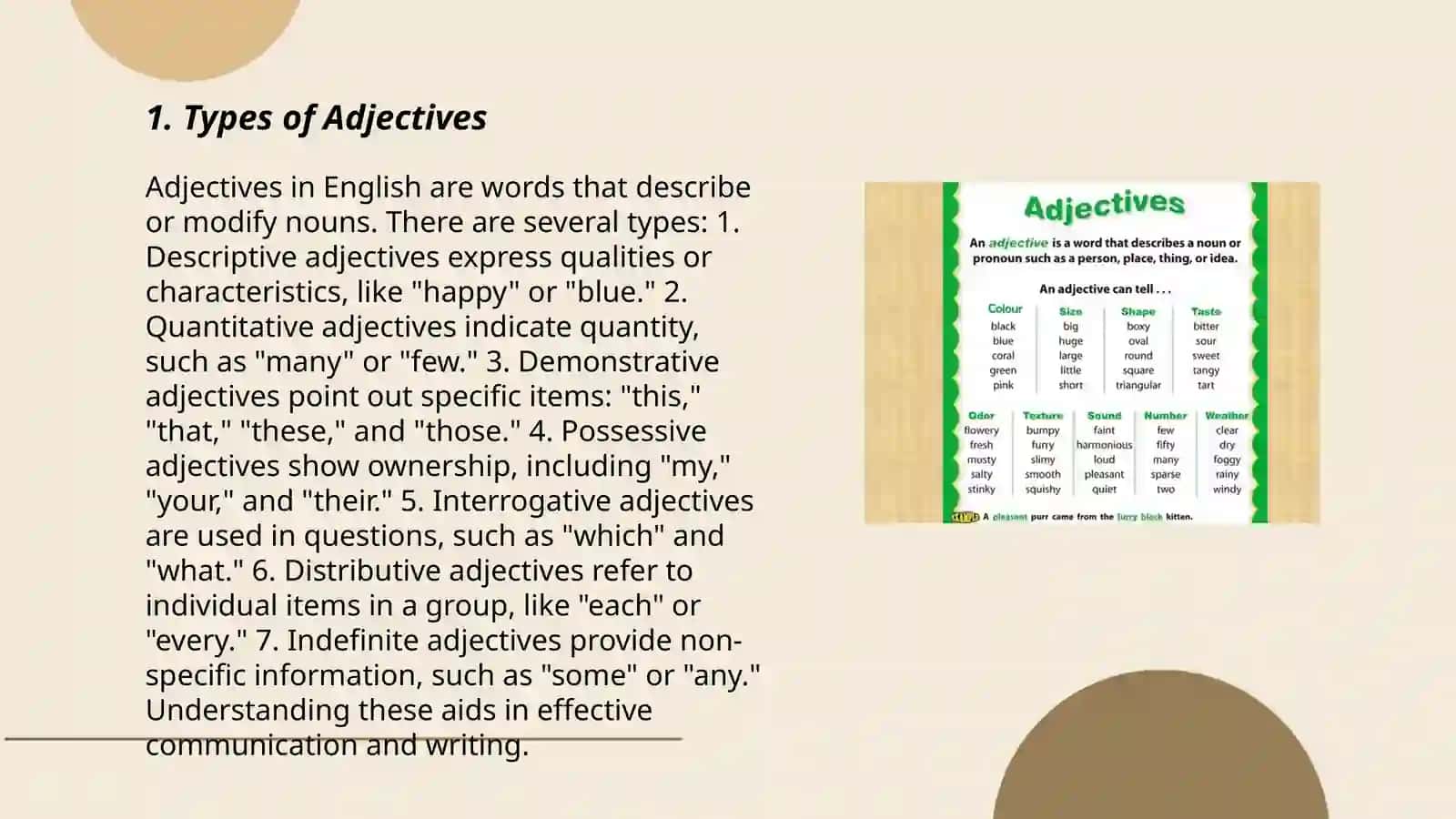 Types of Adjectives 3