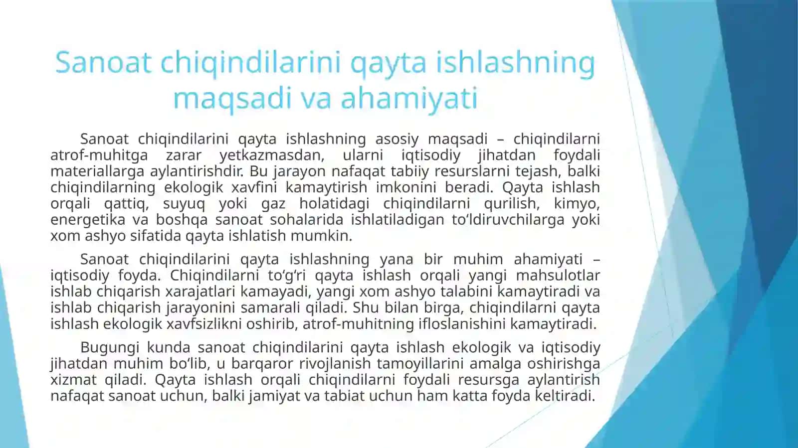 Sanoat chiqindilari asosida to‘ldiruvchilar ishlab chiqarish 3