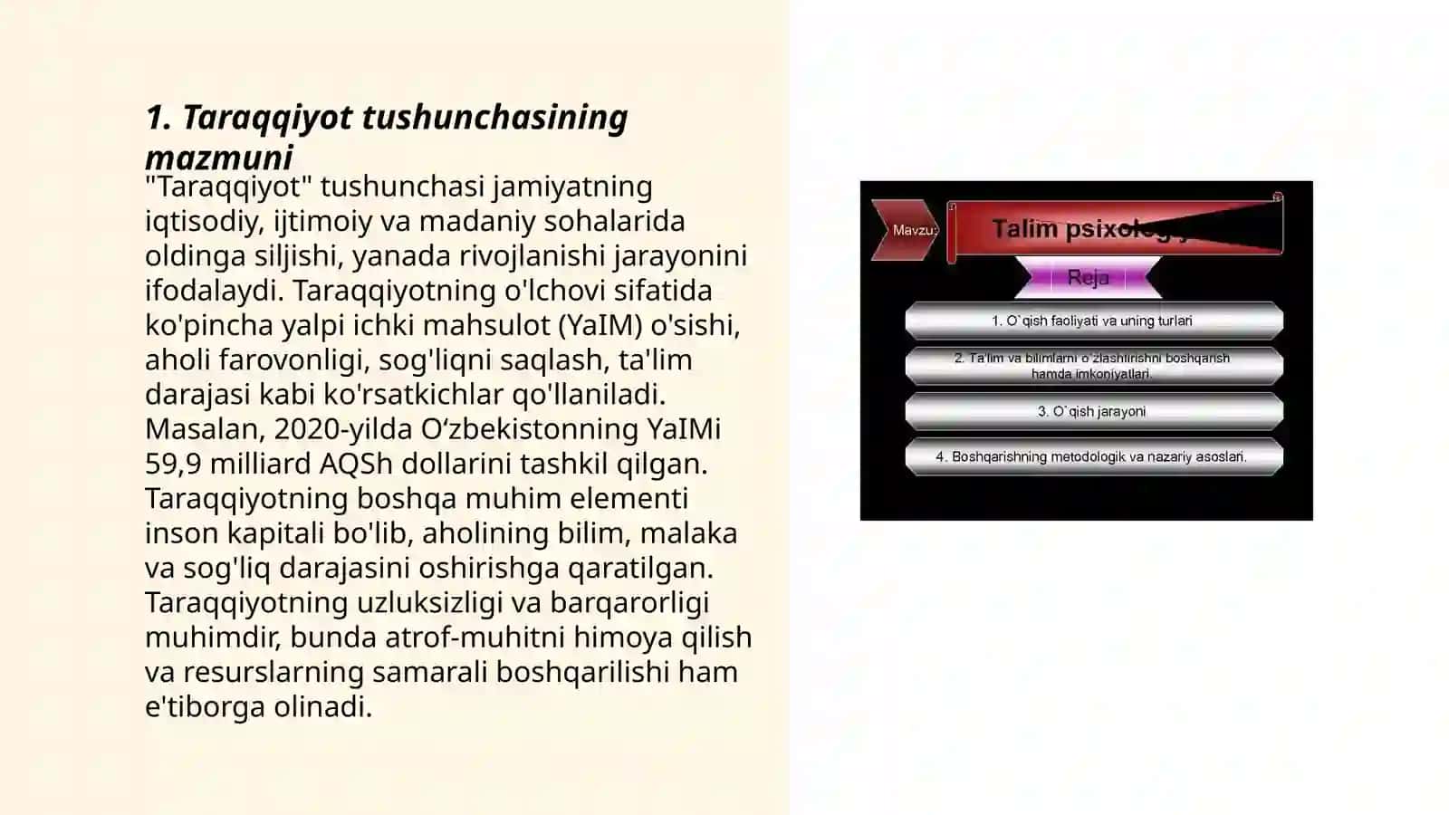 Taraqqiyot tushunchasi va uning o‘ziga xos xususiyatlari 3