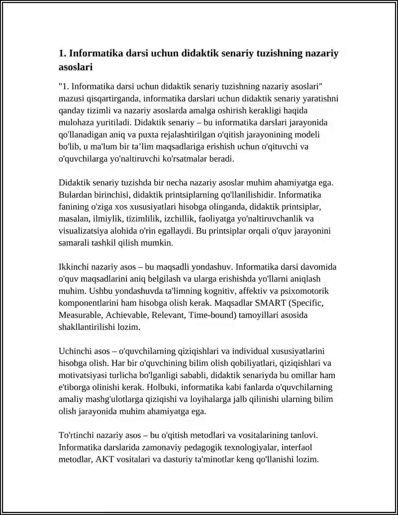 INFORMATIKA DARSLARI UCHUN DIDAKTIK SENARIY YARATISH 3