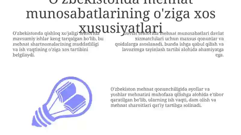 O'zbekistonda mehnat munosabatlarining o'ziga xos xususiyatlari 3