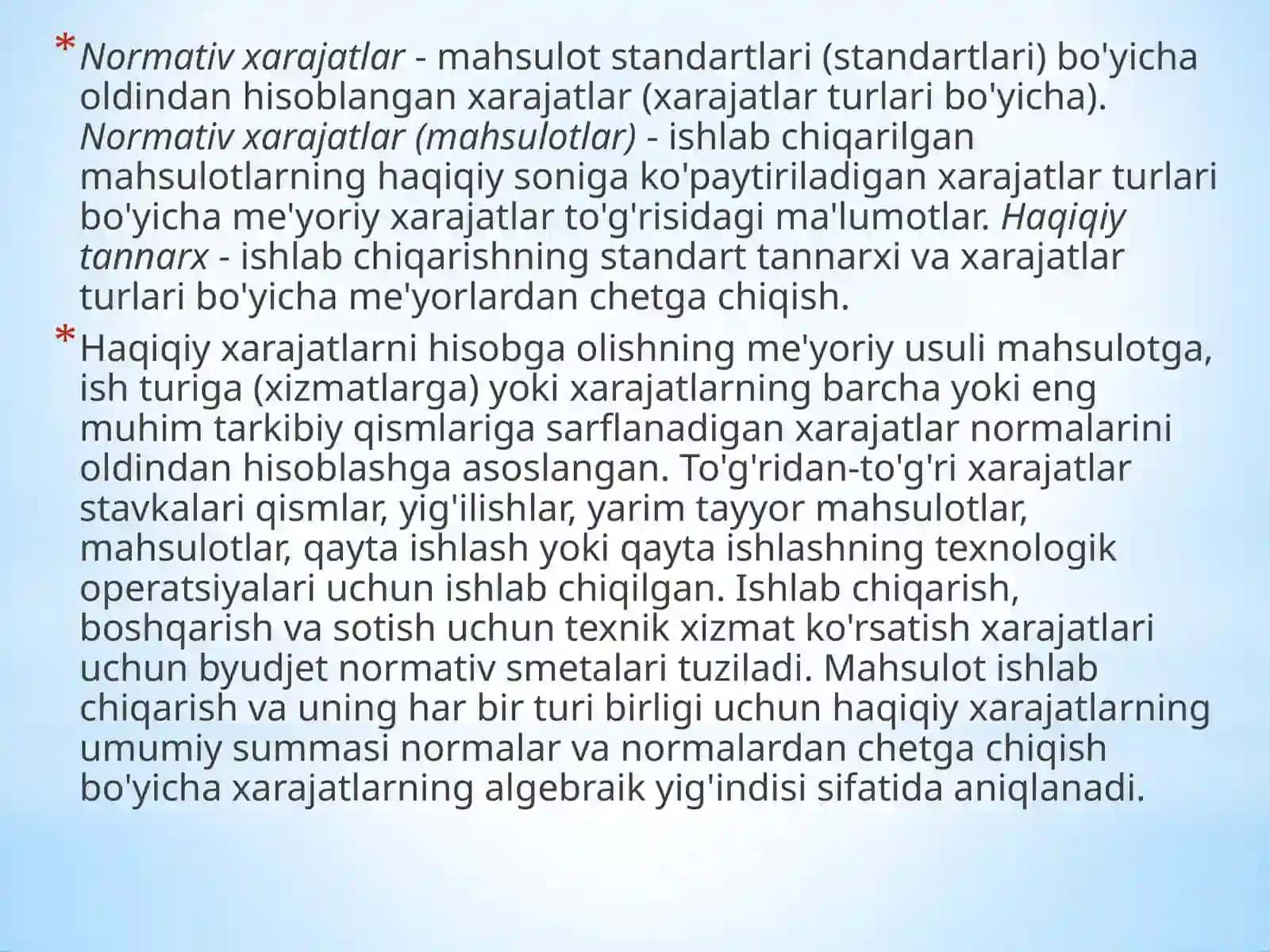Mаhsulоt tаnnаrхini kаlkulyatsiya qilishning zаmоnаviy tizimlаri 3