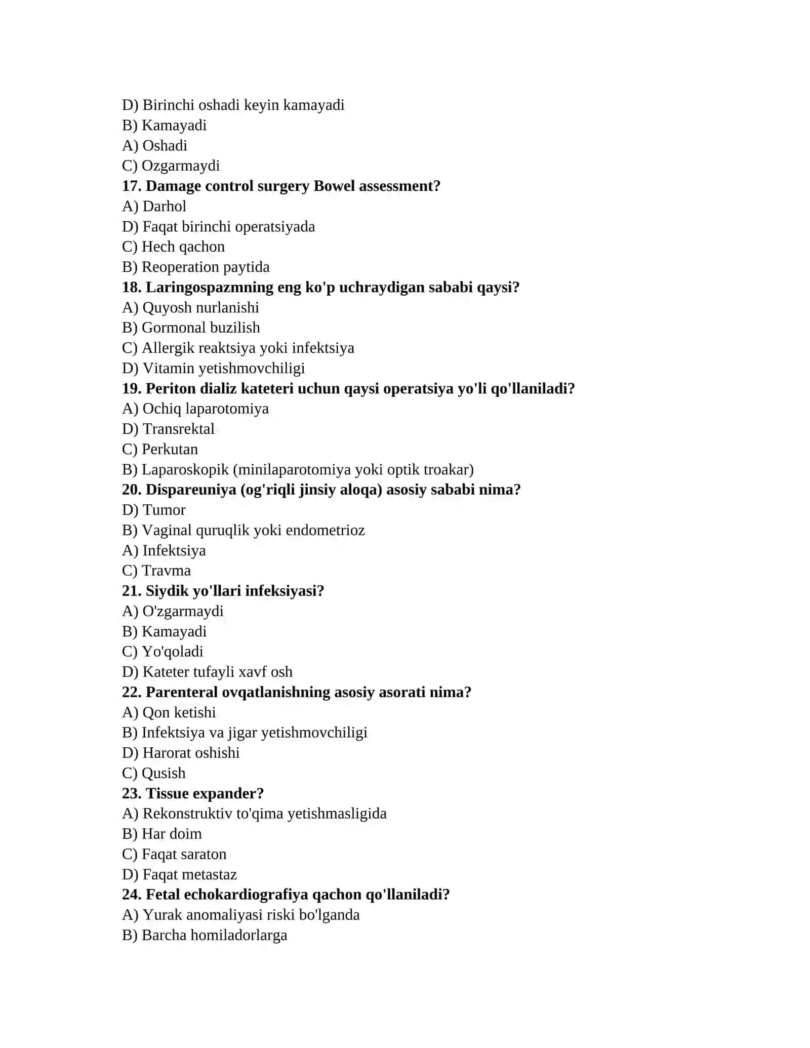 Tibbiyot test javoblari bilan 3