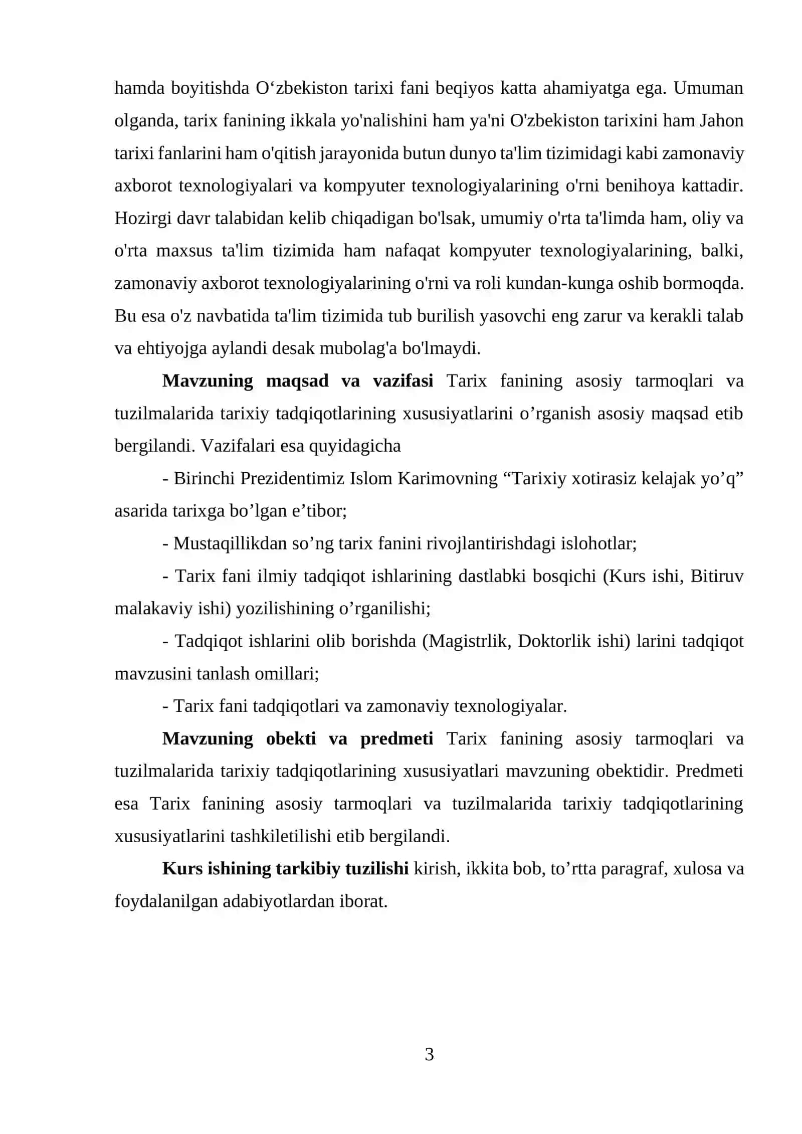 Tarix fani tadqiqotlari 3