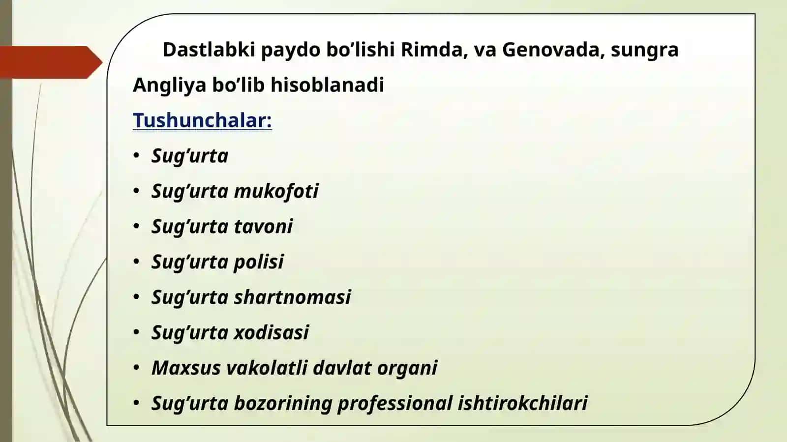 Sug’urta xizmatlarini ko’rsatuvchi sub’ektlarda buxgalteriya hisobi 3