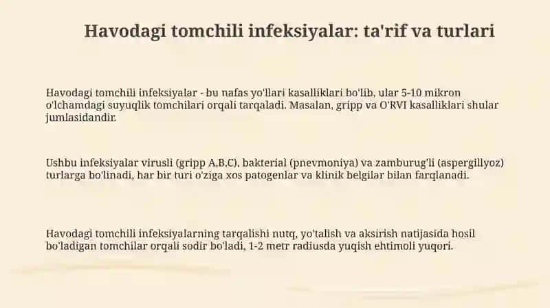 Havodagi tomchili infeksiyalar: ta'rif va turlari 3
