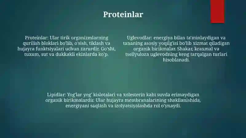 OʻSimlik Tarkibidagi Organik Moddalar 3