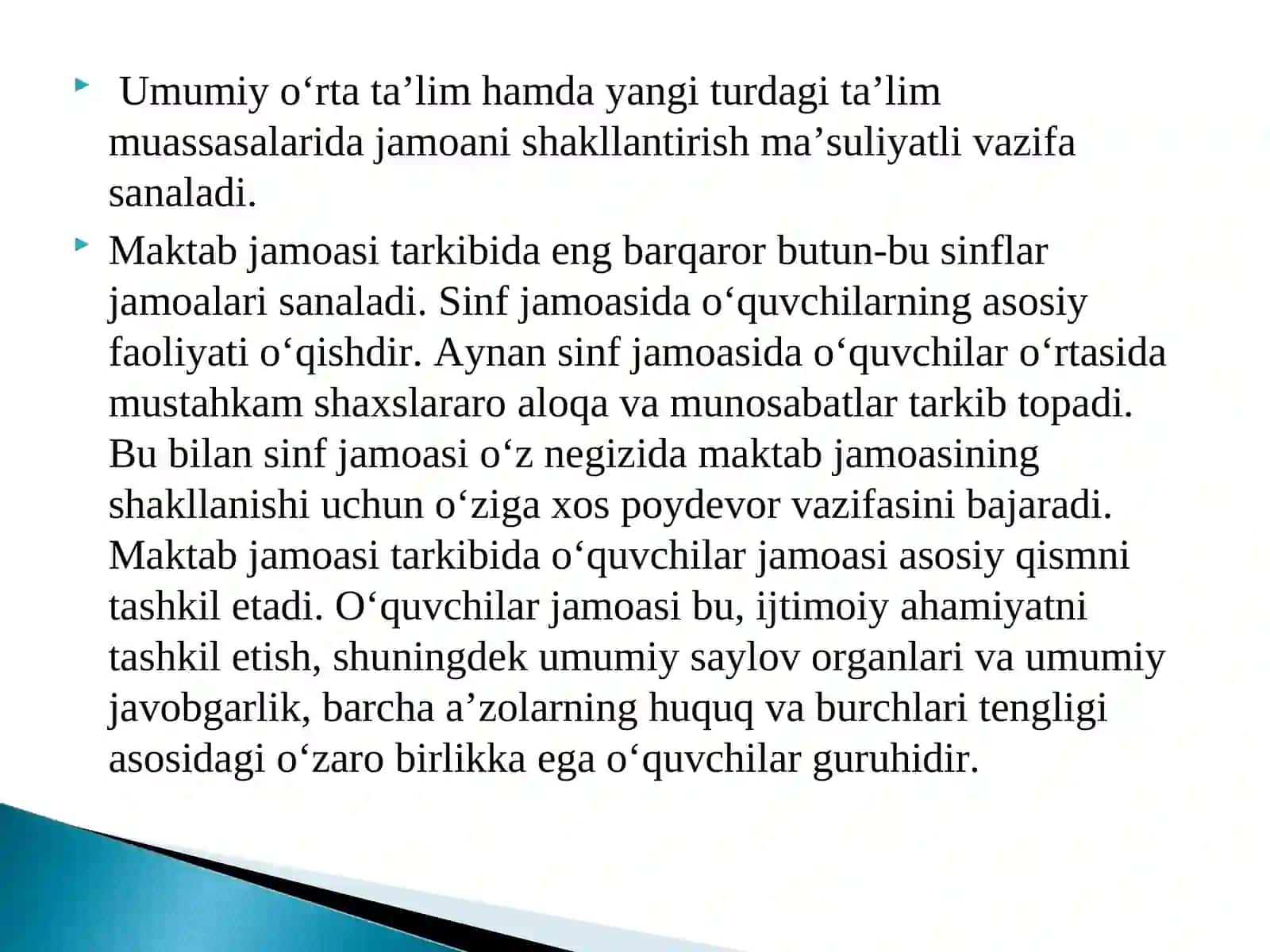 Jamoni shakllantirish metodikasi. Jamoada shaxsni tarbiyalash usullari va shakllari. 3