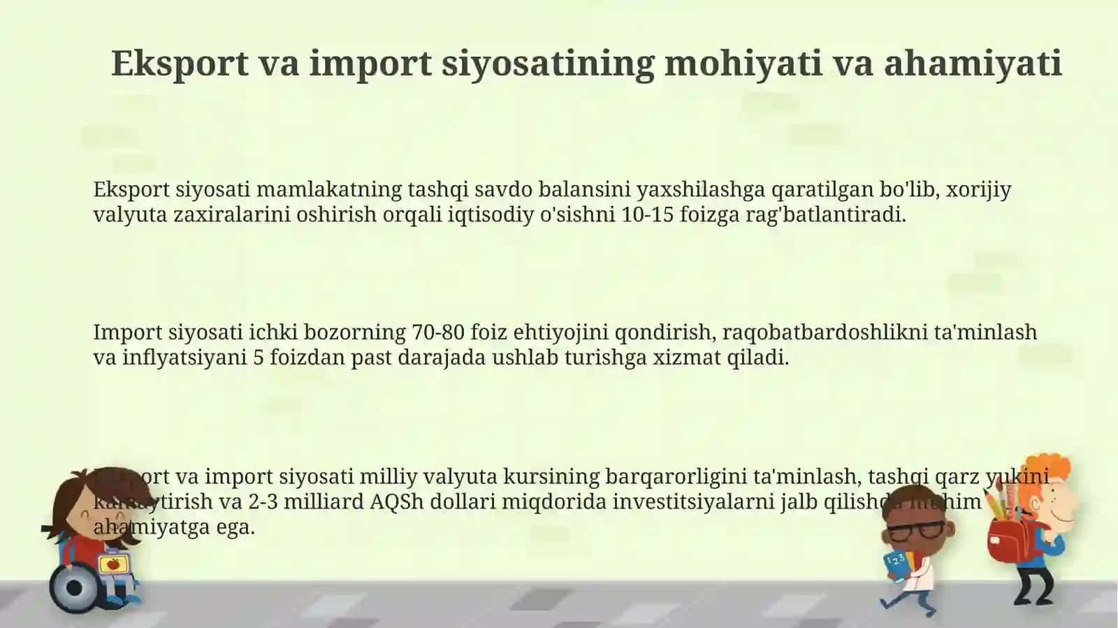 Eksport va import siyosati 3