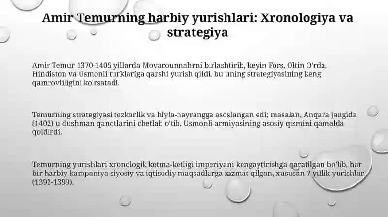 Amir Temurning yurishlari va harbiy san'ati 3