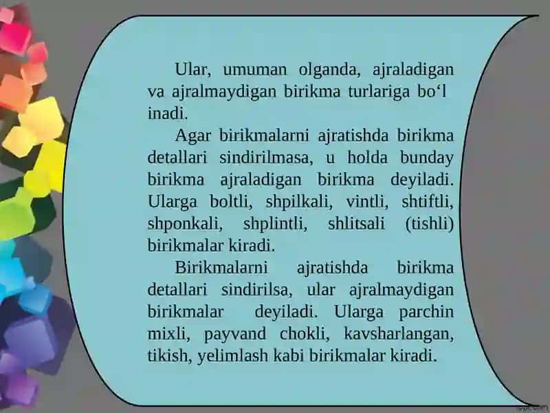 Ajraladigan va ajralmaydigan birikmalar mavzusida 3