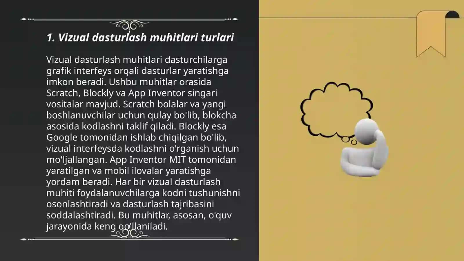 Vizual dasturlash muhitida interfeysli dasturlar yaratish 3