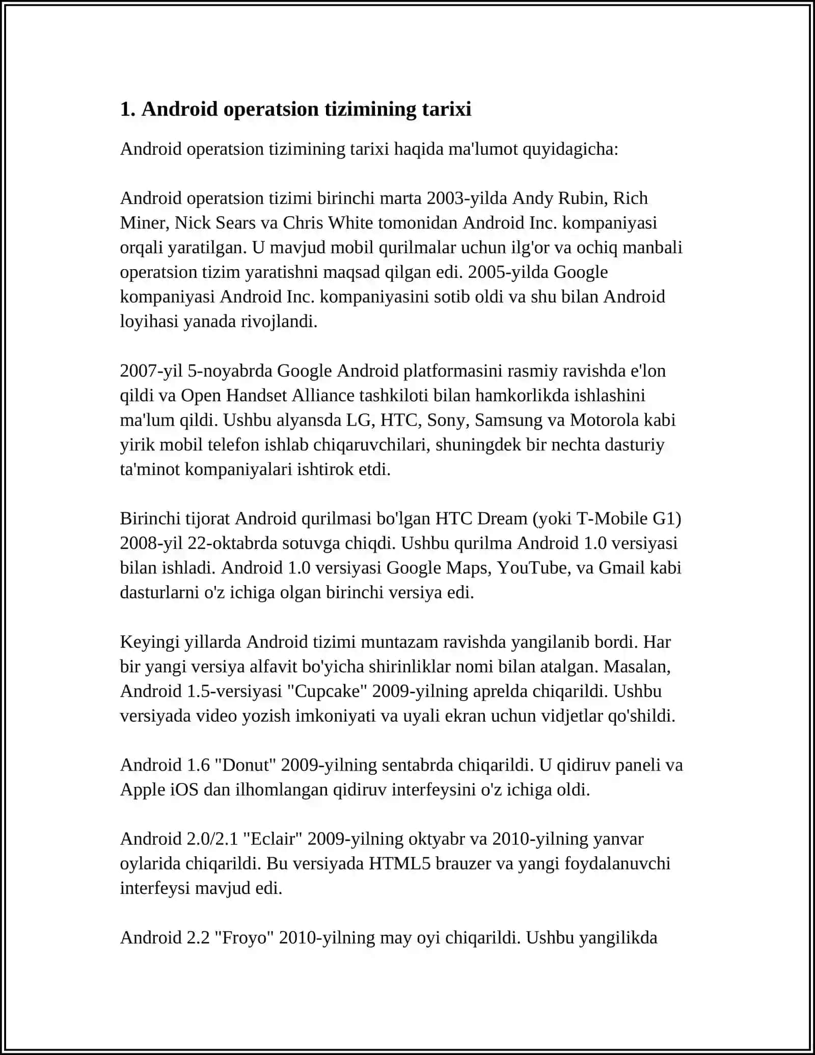 ANDROID MOBIL OPERATSION TIZIMI 3