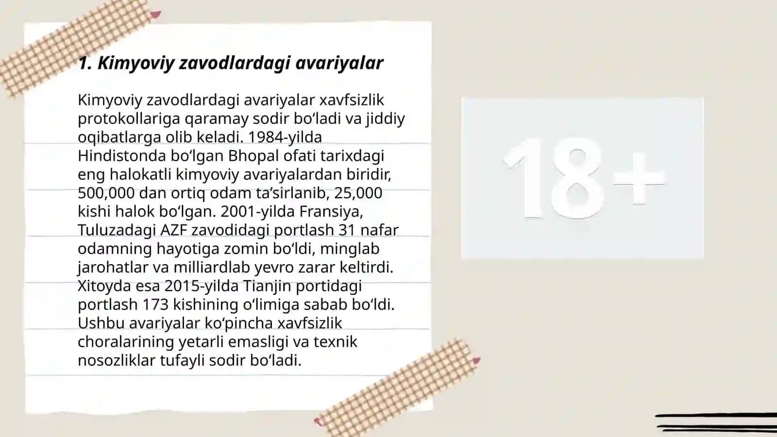 Kimyoviy zavodlardagi avariyalar 3