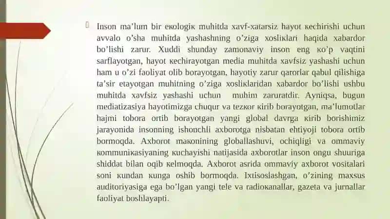 Mediasavodxonlik va axborot madaniyati fanining predmeti, maqsadi va vazifalari 3