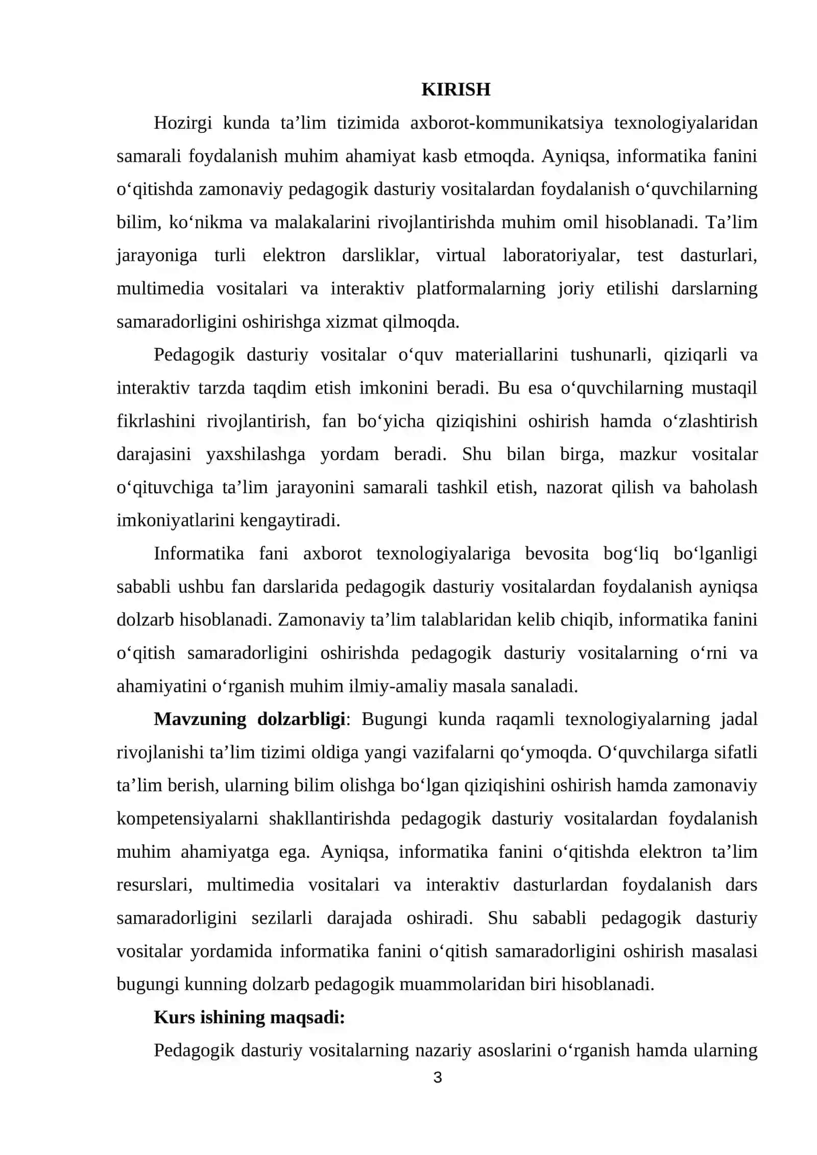 Pedagogik dasturiy vositalarning informatika fanini o'qitish samaradorligini oshirish 3