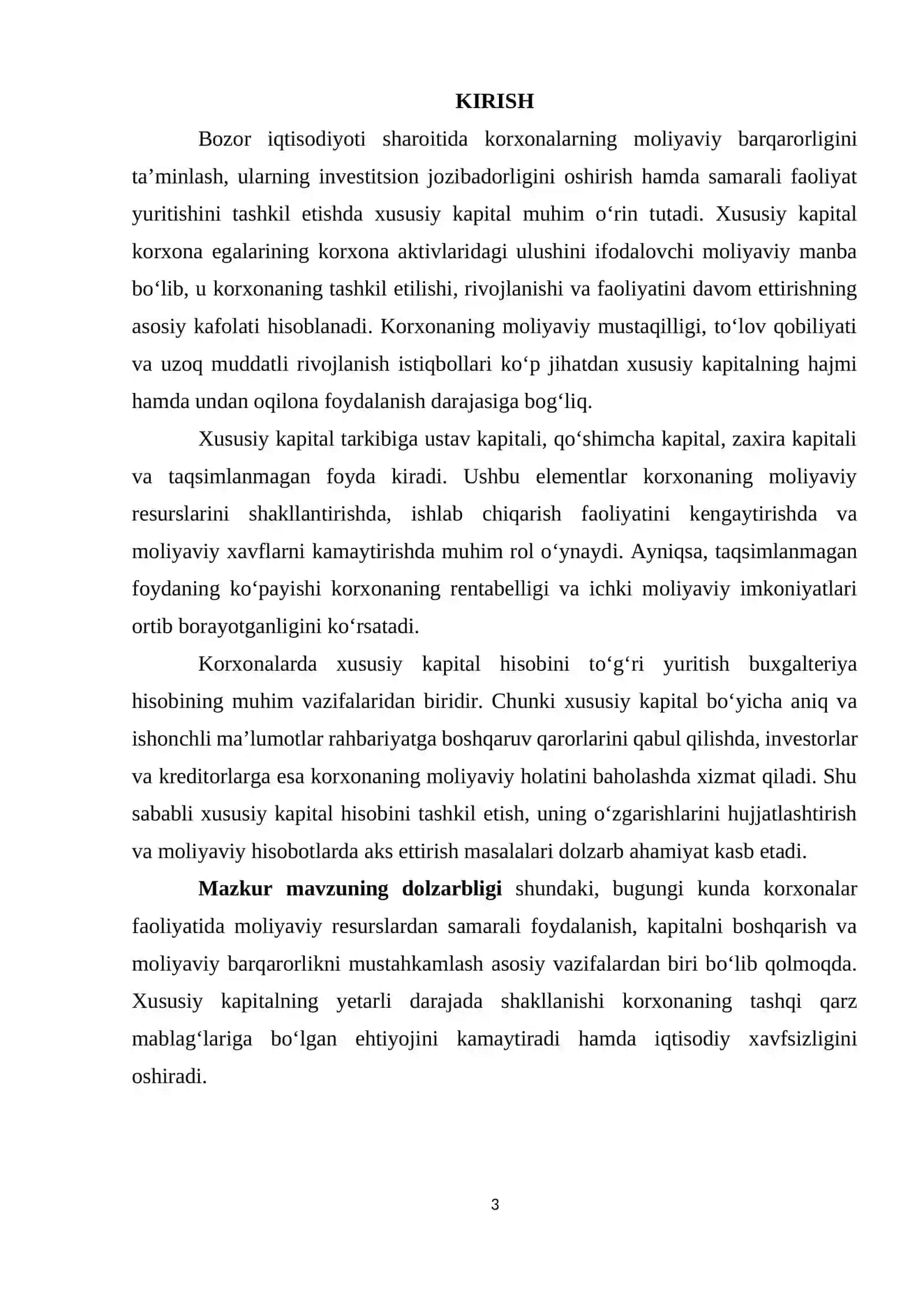 Xususiy kapital hisobi 3