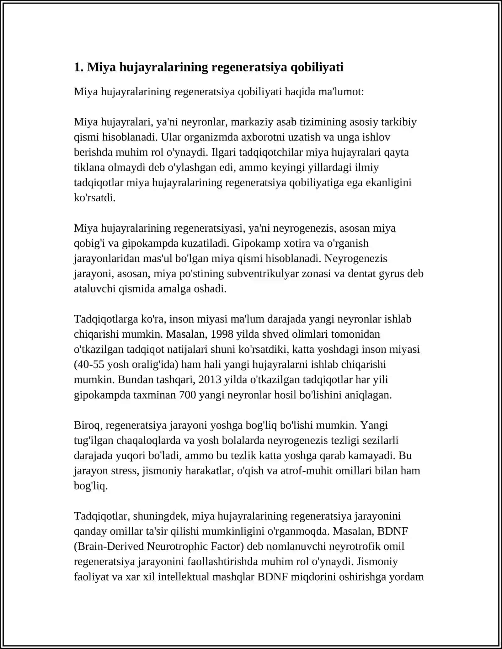 MIYA HUJAYRALARINING REGENERATSIYASI 3