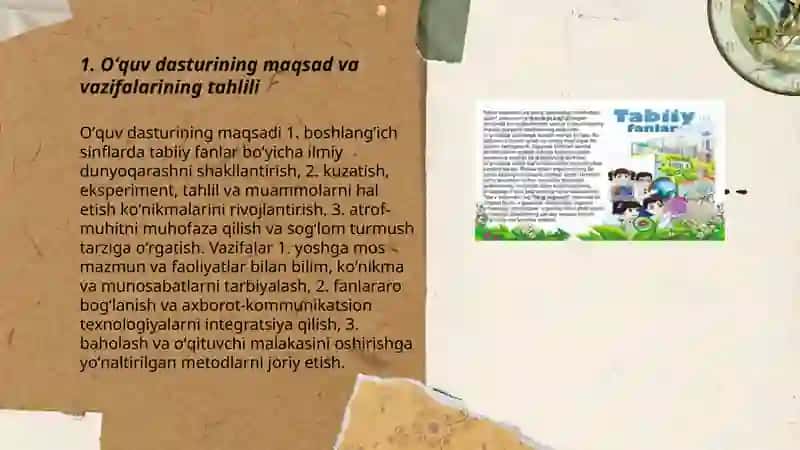 Boshlangʻich maktablarda tabiiy fanlar fanining mazmuni va oʻquv dasturining tahlili 3