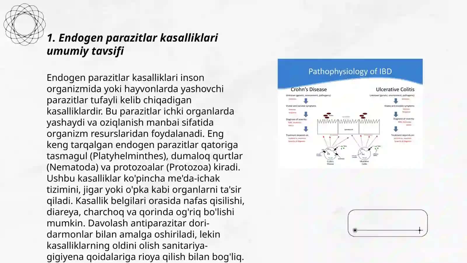 Endogen parazitlar kasalliklar, klassifikatsiyasi, potogenezi, labaratoriya tashxisi 3