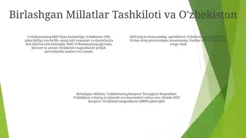 O'zbekistonning Xalqaro Tashkilotlar Bilan Hamkorlik Aloqalari 3
