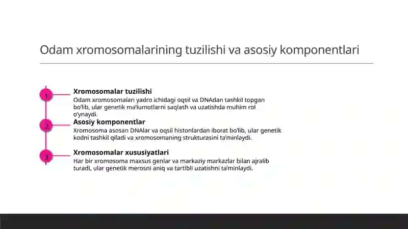 Odam xromosomal strukturasi va funksiyalarining asoslari 3