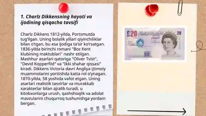 Ingliz tanqidiy realizm adabiyoti Chariz Dikkens hayoti va ijodi 3