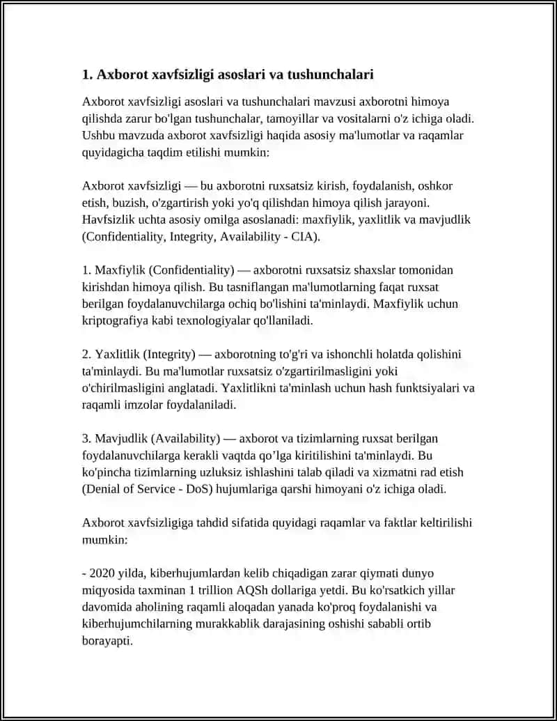 AXBOROT XAVFSIZLIGI 3